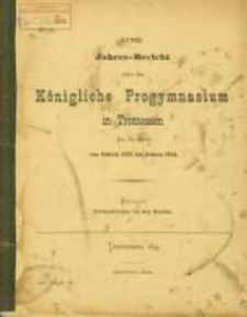 Jahresbericht, 28. 1894 (1894) / Königliches Progymnasium in Tremessen.