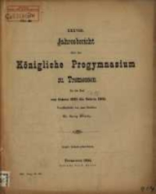 Jahresbericht, 38. 1904 (1904) / K&ouml;nigliches Progymnasium zu Tremessen.
