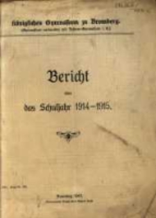 Bericht &uuml;ber das Schuljahr 1914-1915