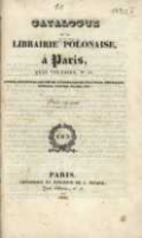 Catalogue de la Librairie Polonaise, á Paris, Quai Voltaire, No 11 : livres, brochures, estampes, lithographies, gravures, médailles, musique, cartes, plans, etc.