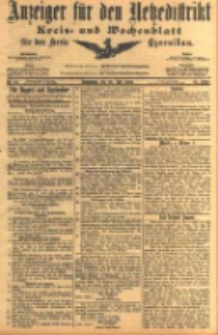 Anzeiger f&uuml;r den Netzedistrikt Kreis- und Wochenblatt f&uuml;r den Kreis Czarnikau 1904.07.30 Jg.52 Nr88