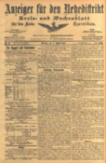 Anzeiger für den Netzedistrikt Kreis- und Wochenblatt für den Kreis Czarnikau 1904.08.02 Jg.52 Nr89
