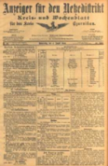 Anzeiger f&uuml;r den Netzedistrikt Kreis- und Wochenblatt f&uuml;r den Kreis Czarnikau 1904.08.04 Jg.52 Nr90