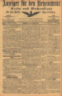 Anzeiger f&uuml;r den Netzedistrikt Kreis- und Wochenblatt f&uuml;r den Kreis Czarnikau 1904.08.20 Jg.52 Nr97