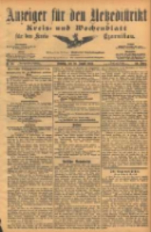 Anzeiger f&uuml;r den Netzedistrikt Kreis- und Wochenblatt f&uuml;r den Kreis Czarnikau 1904.08.23 Jg.52 Nr98