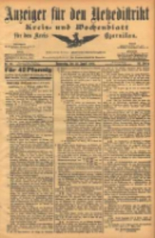 Anzeiger f&uuml;r den Netzedistrikt Kreis- und Wochenblatt f&uuml;r den Kreis Czarnikau 1904.08.25 Jg.52 Nr99