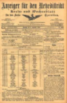 Anzeiger f&uuml;r den Netzedistrikt Kreis- und Wochenblatt f&uuml;r den Kreis Czarnikau 1904.09.06 Jg.52 Nr104