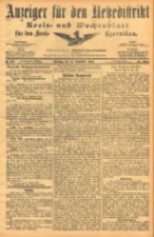 Anzeiger f&uuml;r den Netzedistrikt Kreis- und Wochenblatt f&uuml;r den Kreis Czarnikau 1904.09.13 Jg.52 Nr107