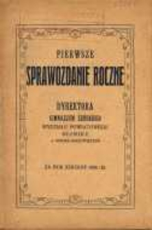 Pierwsze sprawozdanie ... za rok szkolny 1924/1925