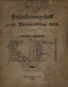 Erl&auml;uterungsheft ... R. 1913