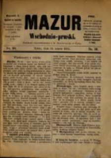 Mazur Wschodnio-Pruski. R. 1. 1885, nr 10