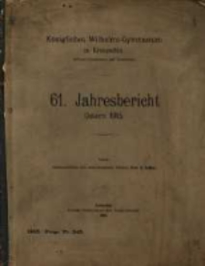 Jahresbericht &uuml;ber das Gymnasium zu Krotoschin ...