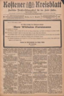 Kostener Kreisblatt: amtliches Ver&ouml;ffentlichungsblatt f&uuml;r den Kreis Kosten 1907.11.26 Jg.42 Nr142