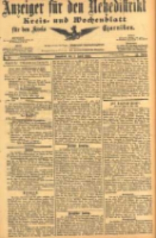 Anzeiger f&uuml;r den Netzedistrikt Kreis- und Wochenblatt f&uuml;r den Kreis Czarnikau 1905.04.01 Jg.53 Nr39