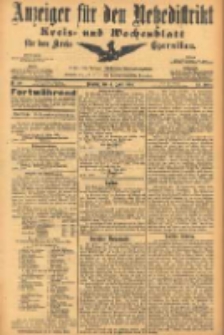 Anzeiger f&uuml;r den Netzedistrikt Kreis- und Wochenblatt f&uuml;r den Kreis Czarnikau 1905.04.04 Jg.53 Nr40