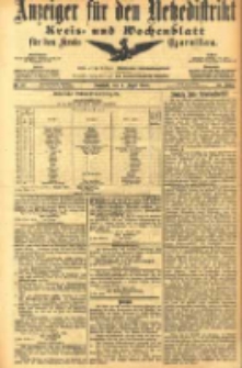 Anzeiger f&uuml;r den Netzedistrikt Kreis- und Wochenblatt f&uuml;r den Kreis Czarnikau 1905.08.05 Jg.53 Nr91