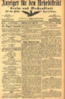 Anzeiger f&uuml;r den Netzedistrikt Kreis- und Wochenblatt f&uuml;r den Kreis Czarnikau 1905.08.10 Jg.53 Nr93