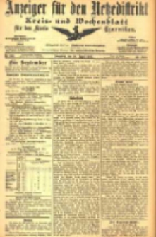 Anzeiger f&uuml;r den Netzedistrikt Kreis- und Wochenblatt f&uuml;r den Kreis Czarnikau 1905.08.26 Jg.53 Nr100
