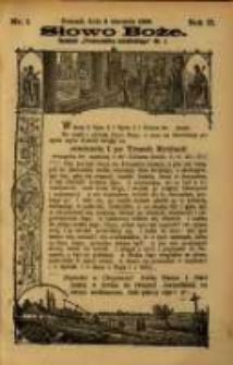 Słowo Boże: dodatek do Przewodnika Katolickiego R.2. 1899 Nr.1