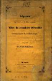 Odprawa autorowi broszury "Głos do ziomk&oacute;w Obrządku Ormiańsko-katolickiego"