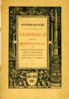 Auktions-Katalog p&aring; de till f&ouml;rs&auml;ljning best&auml;mda delar af H.M. Konung Carl XVs efterlemnade konstsamlingar : s&aring;som gammaldags m&ouml;bler, porsliner, silfver- och brons-arbeten, grupper, reliefer, skulpturer, oljem&aring;lningar och aqvareller m. m. / H. Bukowskis Konsthandel