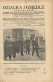 Działka i Osiedle: Miesięcznik Związku Towarzystw Ogr&oacute;dk&oacute;w Działkowych, Przydomowych Małych Osiedli i Hodowli Drobnego Inwentarza Rzeczypospolitej Polskiej 1935.08 R.8 Nr8