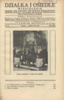 Działka i Osiedle: Miesięcznik Związku Towarzystw Ogr&oacute;dk&oacute;w Działkowych, Przydomowych Małych Osiedli i Hodowli Drobnego Inwentarza Rzeczypospolitej Polskiej 1935.10 R.8 Nr10