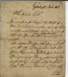 3. Listy do burmistrza Franciszka Malinowskiego (ojca) od następujących: Czarnowski 1828 k. 76. &ndash; Hofhauser 1827 k. 77-78. &ndash; Kossowski 1828 k. 79-80. &ndash; Zimmermann 1817 k. 81-82. &ndash; NN 1818 k. 83-84.