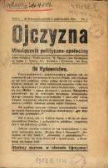 Ojczyzna : miesięcznik polityczno-społeczny. R. 1. 1924, nr 1