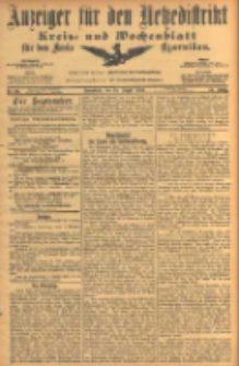 Anzeiger f&uuml;r den Netzedistrikt Kreis- und Wochenblatt f&uuml;r den Kreis Czarnikau 1906.08.25 Jg.54 Nr99