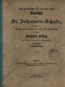 Bericht über die [...] St. Johannis-Schule, [...]