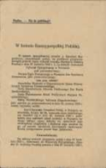 W Imieniu Rzeczpospolitej Polskiej. W sprawie dyscyplinarnej przeciw p. Karolowi Rzepeckiemu, prezydentowi policji na podstawie przeprowadzonych przeciw niemu wskutek wniosku Ministra B. Dzielnicy Pruskiej z dnia 27. kwietnia 1902! [1920] r. L. Ia 2510/20 dochodzeń Trybunał Dyscyplinarny w Poznaniu ... (Inc.)