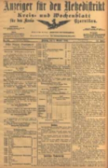 Anzeiger f&uuml;r den Netzedistrikt Kreis- und Wochenblatt f&uuml;r den Kreis Czarnikau 1906.10.02 Jg.54 Nr115