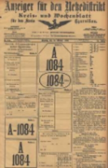 Anzeiger für den Netzedistrikt Kreis- und Wochenblatt für den Kreis Czarnikau 1906.10.23 Jg.54 Nr124