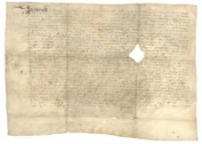 [Sądowe zatwierdzenie rozgraniczenia wsi dziedzicznych Kąkolewo Jana i Jadwigi Kąkolewskich oraz pustki Chroślino Piotra Strykowskiego, dokonanego przez czterech sędzi&oacute;w polubownych i zeznanego przez nich na roczkach sądowych w Kościanie]