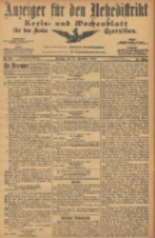 Anzeiger f&uuml;r den Netzedistrikt Kreis- und Wochenblatt f&uuml;r den Kreis Czarnikau 1906.11.24 Jg.54 Nr137