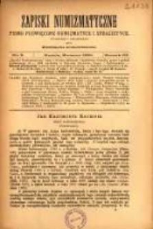 Zapiski Numizmatyczne pismo poświęcone numizmatyce i sfragistyce. R. 3. 1886, nr 8