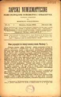 Zapiski Numizmatyczne pismo poświęcone numizmatyce i sfragistyce. R. 3. 1886, nr 9