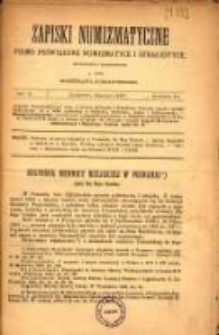 Zapiski Numizmatyczne pismo poświęcone numizmatyce i sfragistyce. R. 4. 1887, nr 11