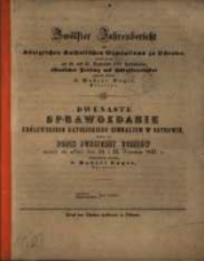 ... Jahresbericht des K&ouml;niglichen Katholischen Gymnasiums zu Ostrowo : womit zu der ... &ouml;ffentlichen Pr&uuml;fung der und Schlussfeierlichkeit ergebenst einladet ...