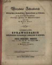 ... Jahresbericht des K&ouml;niglichen Katholischen Gymnasiums zu Ostrowo : womit zu der ... &ouml;ffentlichen Pr&uuml;fung der und Schlussfeierlichkeit ergebenst einladet ...