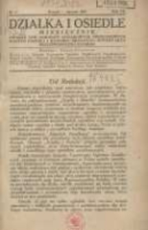 Ogr&oacute;dek Działkowy : miesięcznik Związku Towarzystw Ogr&oacute;dk&oacute;w Działkowych Rzeczypospolitej Polskiej 1934.01 R.7 Nr1