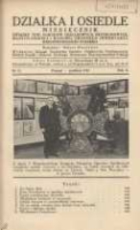 Działka i Osiedle: miesięcznik Związku Towarzystw Ogr&oacute;dk&oacute;w Działkowych Rzeczypospolitej Polskiej 1937.12 R.10 Nr12