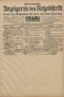 Anzeiger f&uuml;r den Netzedistrikt Kreis- und Wochenblatt f&uuml;r den Kreis und Stadt Czarnikau 1908.07.04 Jg.56 Nr81b