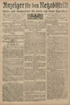 Anzeiger f&uuml;r den Netzedistrikt Kreis- und Wochenblatt f&uuml;r den Kreis und Stadt Czarnikau 1908.08.11 Jg.56 Nr97