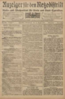 Anzeiger f&uuml;r den Netzedistrikt Kreis- und Wochenblatt f&uuml;r den Kreis und Stadt Czarnikau 1908.08.22 Jg.56 Nr102
