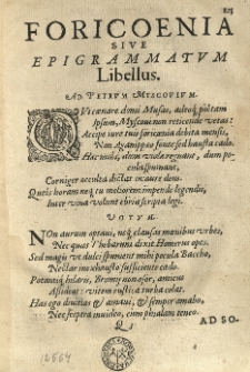 (Foricoenia sive epigrammatum libellus).