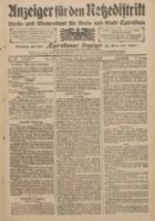 Anzeiger f&uuml;r den Netzedistrikt Kreis- und Wochenblatt f&uuml;r den Kreis und Stadt Czarnikau 1909.02.16 Jg.57 Nr19
