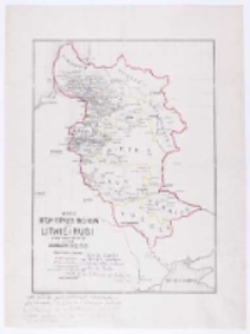 Mapa bitew-potyczek 1863-1864 na Litwie i Rusi z datami starć. Ułożył Stanisław Zieliński.