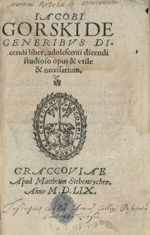 [...] De generibus dicendi liber